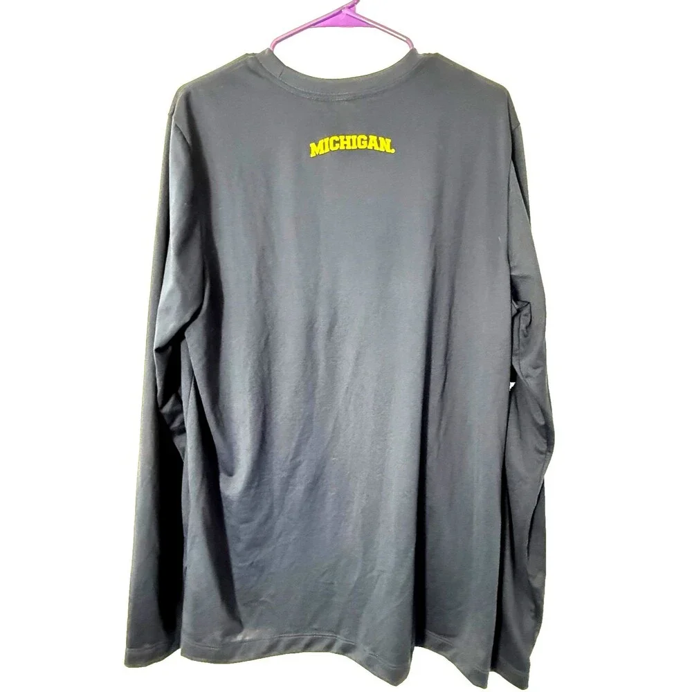Nike Jordan Michigan Wolverines Dri Fit Long Sleeve Shirt Mens Large Blue NCAA